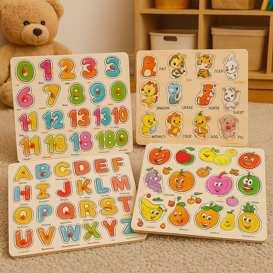 Wooden Peg Puzzle Pin Sorting Boards