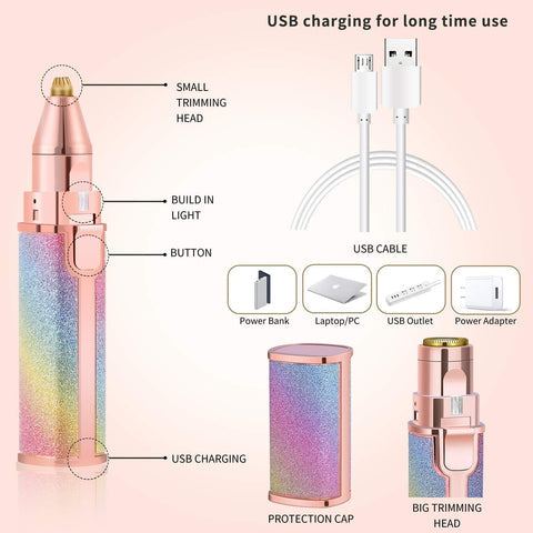 2 in 1 Rechargeable Flawless Hair Remover & Eyebrow Trimmer