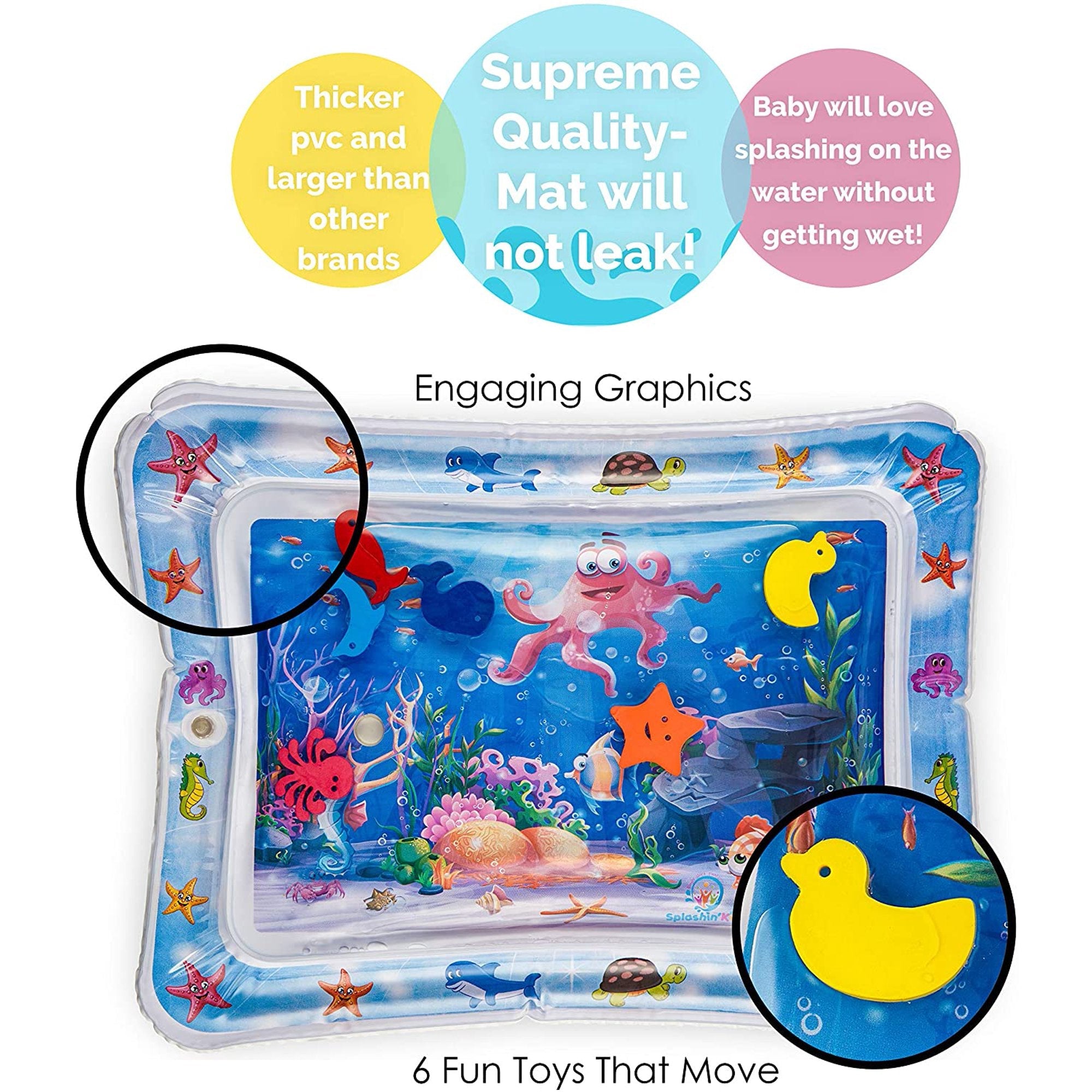 Inflatable Baby Water Play Mat for Infants & Kids