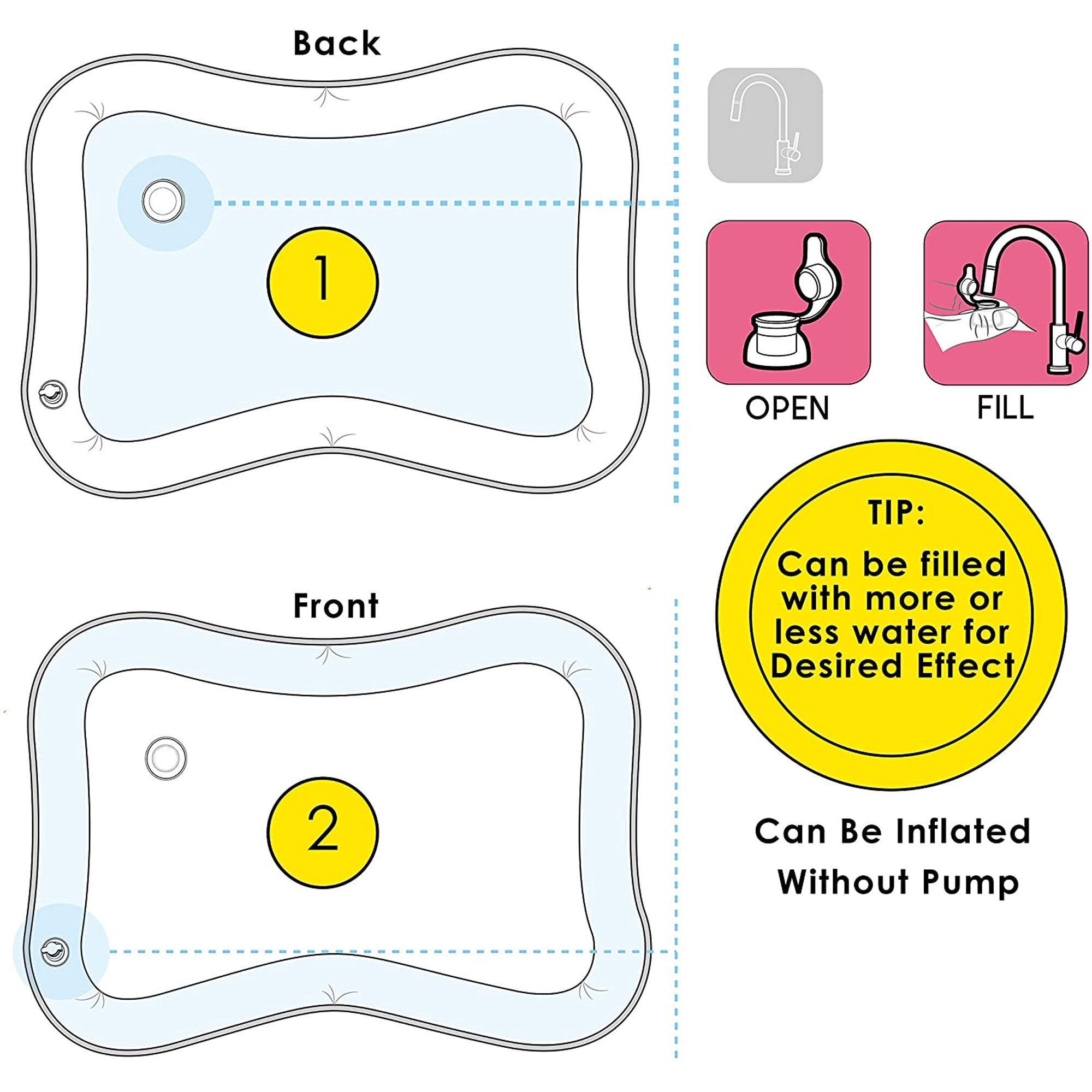 Inflatable Baby Water Play Mat for Infants & Kids