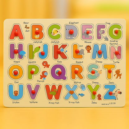 Wooden Peg Puzzle Pin Sorting Boards