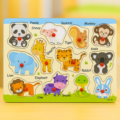 Wooden Peg Puzzle Pin Sorting Boards