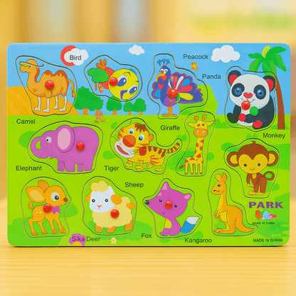 Wooden Peg Puzzle Pin Sorting Boards