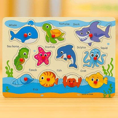 Wooden Peg Puzzle Pin Sorting Boards