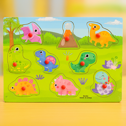 Wooden Peg Puzzle Pin Sorting Boards