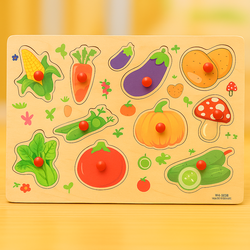 Wooden Peg Puzzle Pin Sorting Boards