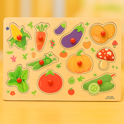 Wooden Peg Puzzle Pin Sorting Boards