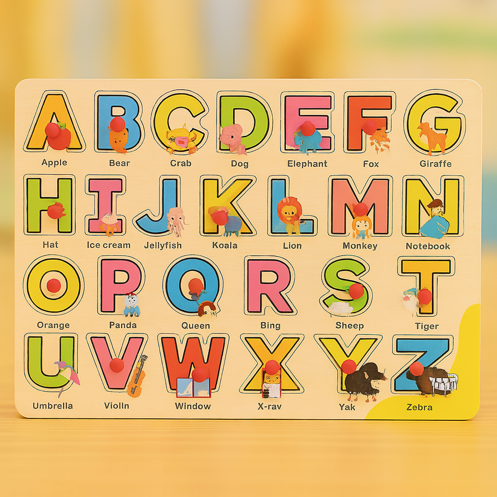 Wooden Peg Puzzle Pin Sorting Boards