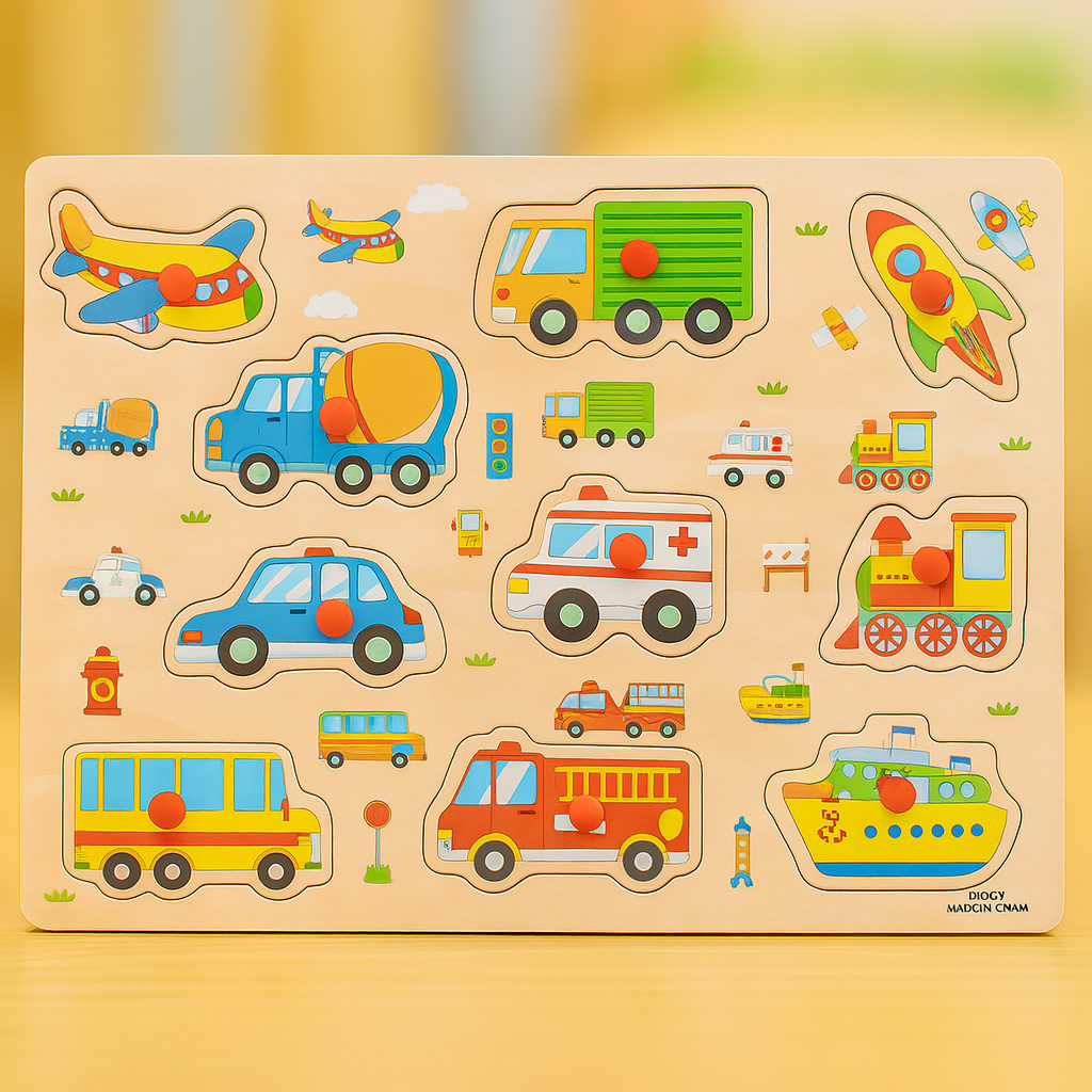 Wooden Peg Puzzle Pin Sorting Boards