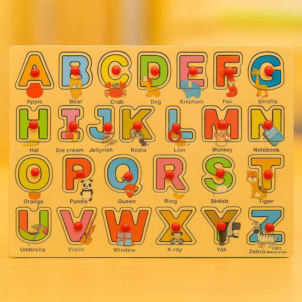 Wooden Peg Puzzle Pin Sorting Boards