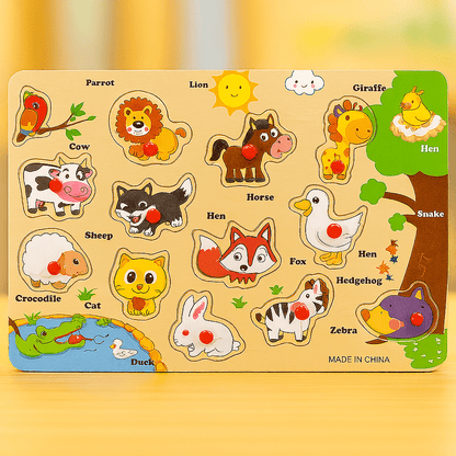 Wooden Peg Puzzle Pin Sorting Boards