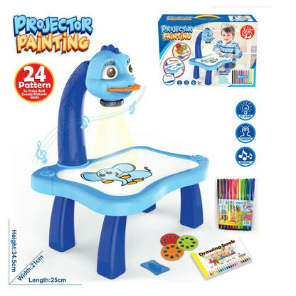 3 In 1 LED Projector Drawing Table Toy for Kid- Painting Tool, DIY Musical Painting Toy