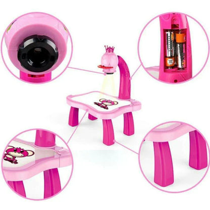 3 In 1 LED Projector Drawing Table Toy for Kid- Painting Tool, DIY Musical Painting Toy