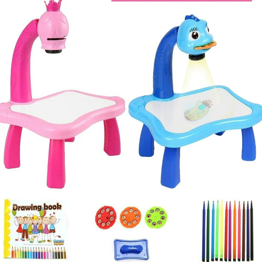 3 In 1 LED Projector Drawing Table Toy for Kid- Painting Tool, DIY Musical Painting Toy