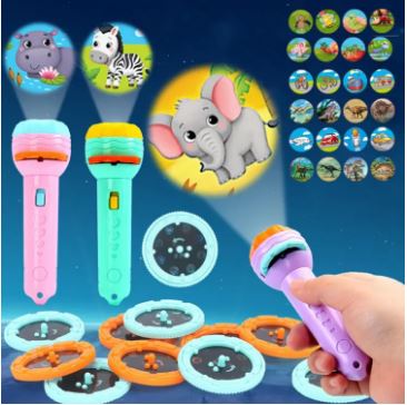 Kids Fun Projector Torch Cartoon Animal Fruit Educational [577]