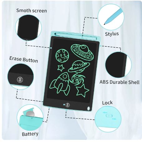 LCD Multicolor Screen Writing Tablet Erasable Writing Board 8.5 Inch