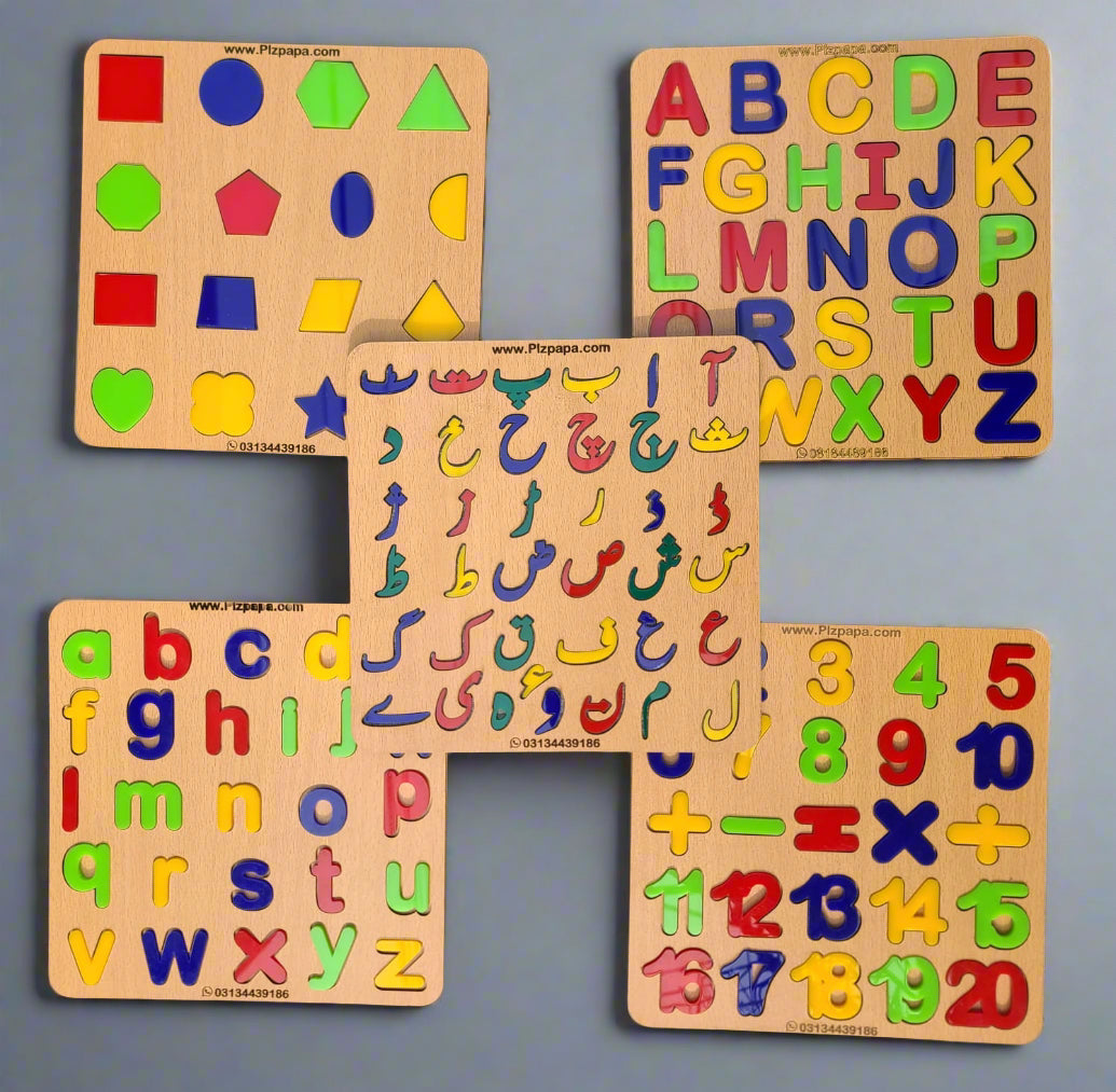 Montessori ABC,Shapes,123 and Colour Puzzle Board [MF-122]