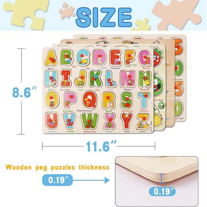 Wooden Peg Puzzle Pin Sorting Boards