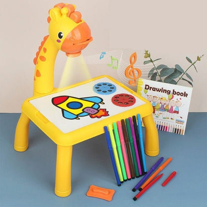 3 In 1 LED Projector Drawing Table Toy for Kid- Painting Tool, DIY Musical Painting Toy
